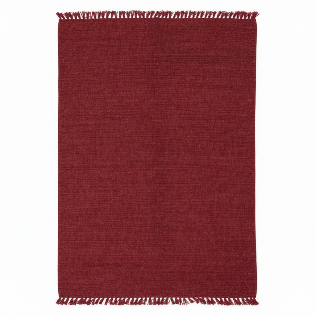 Rossa handmade kilim rug Egyptian wool traditional pattern red burgundy beige