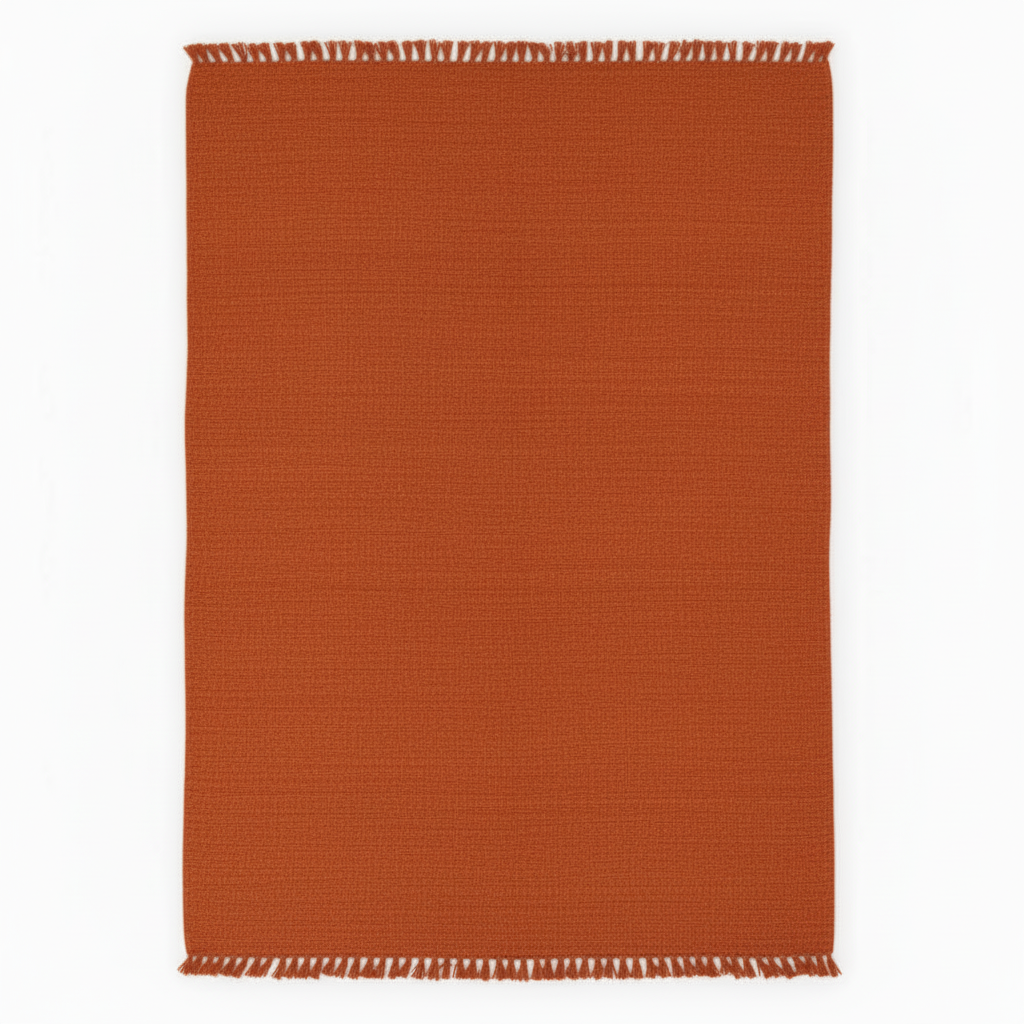 Arancia kilim rug vibrant orange pattern handmade Egyptian wool modern geometric design
