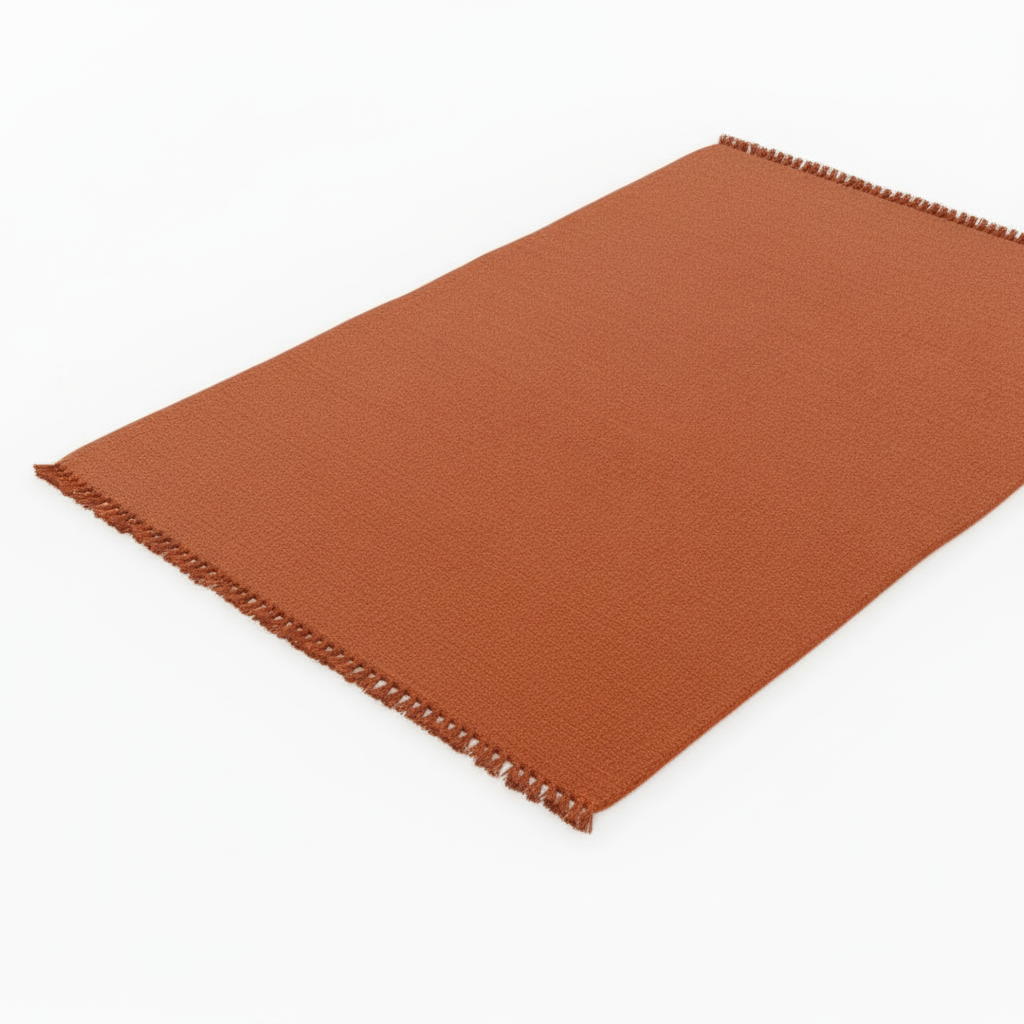 Arancia kilim texture close-up handwoven orange wool detail Egyptian craftsmanship
