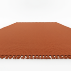 Arancia flat-weave kilim bright orange geometric pattern Egyptian wool contemporary rug
